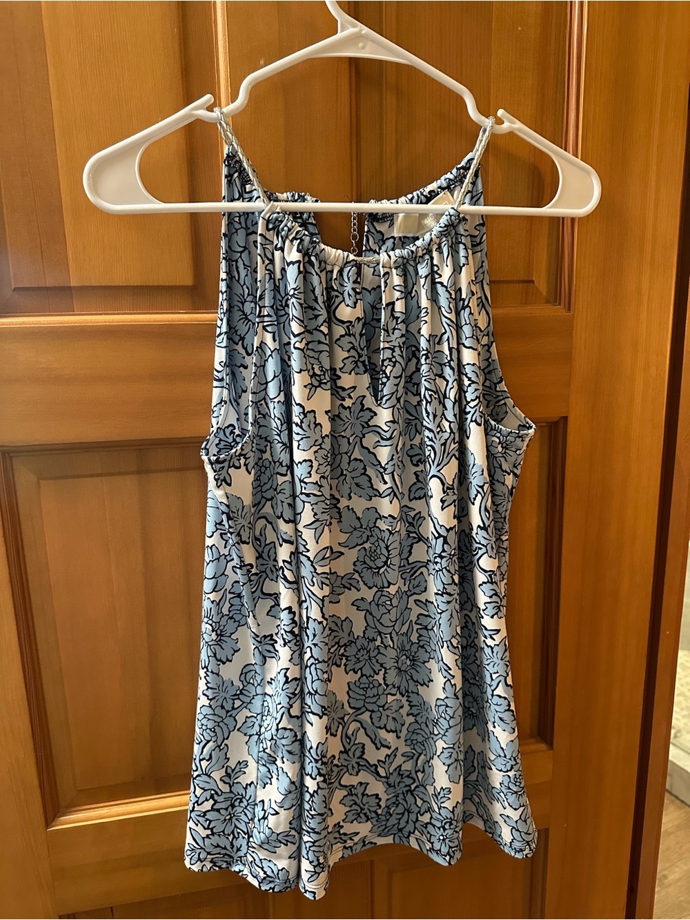 Michael Kors Blue Floral Halter Tank Top
